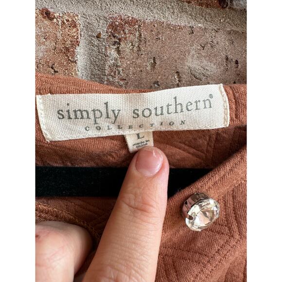 Simply Southern  Collection Burnt Orange Jewel Dress Large - Picture 3 of 5